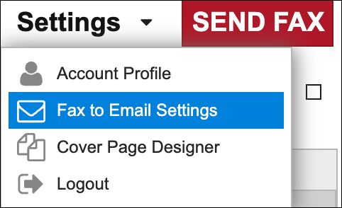 WestFax portal Fax to Email Settings page for adding an allowed sender