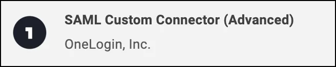 Searching for the SAML Custom Connector (Advanced) in the OneLogin app catalog