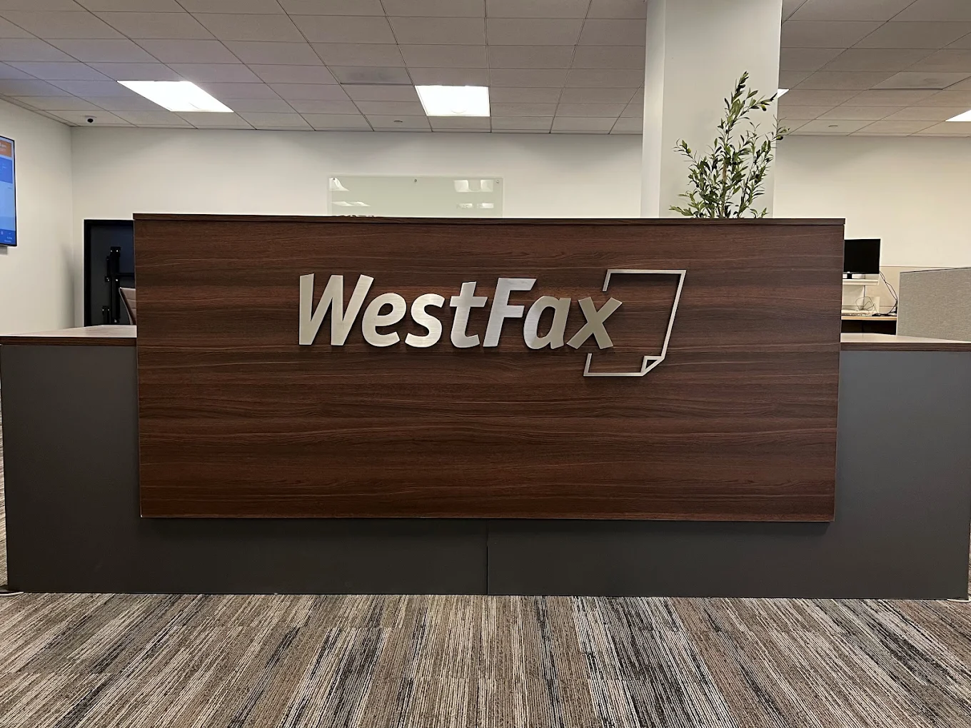 The WestFax reception desk at our headquarters in Centennial, Colorado
